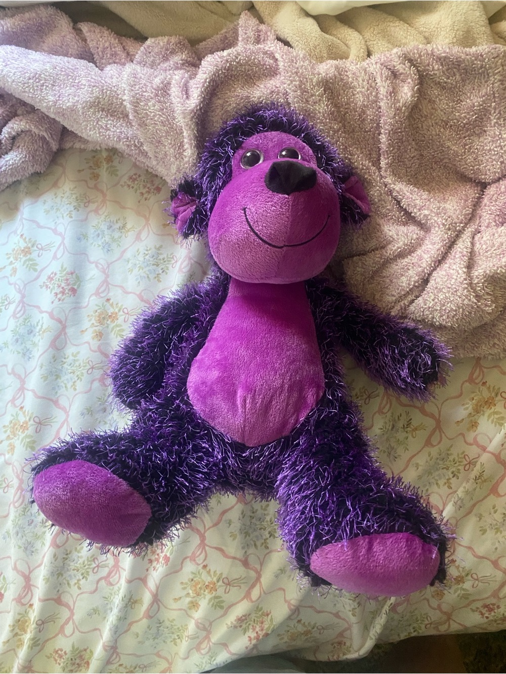 Purple monkey plush stuffed animal cute